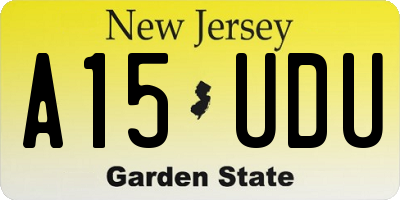 NJ license plate A15UDU