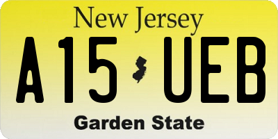 NJ license plate A15UEB