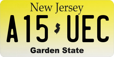 NJ license plate A15UEC