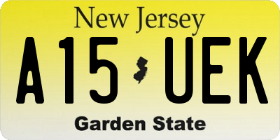 NJ license plate A15UEK