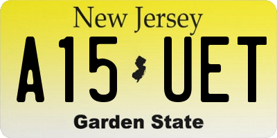 NJ license plate A15UET