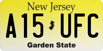 NJ license plate A15UFC