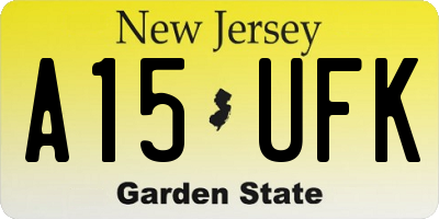 NJ license plate A15UFK