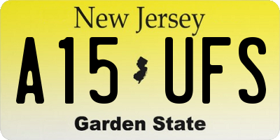 NJ license plate A15UFS