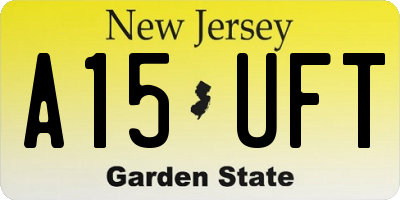 NJ license plate A15UFT