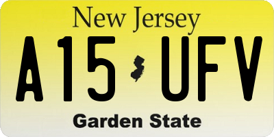 NJ license plate A15UFV