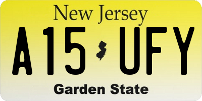 NJ license plate A15UFY