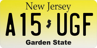 NJ license plate A15UGF