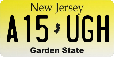 NJ license plate A15UGH