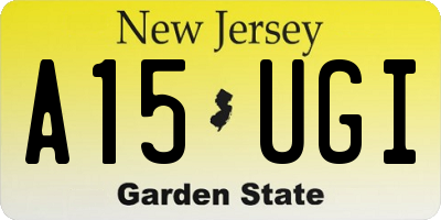 NJ license plate A15UGI