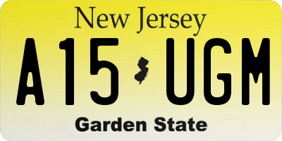 NJ license plate A15UGM