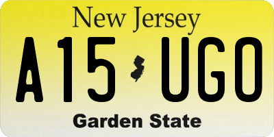 NJ license plate A15UGO