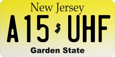NJ license plate A15UHF