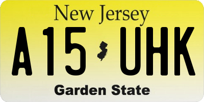 NJ license plate A15UHK