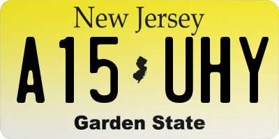 NJ license plate A15UHY