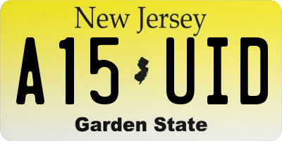 NJ license plate A15UID
