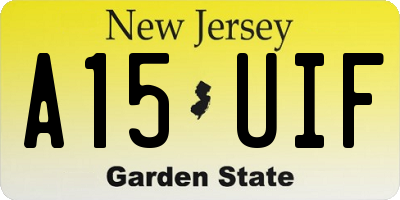 NJ license plate A15UIF