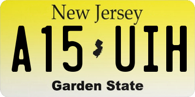 NJ license plate A15UIH