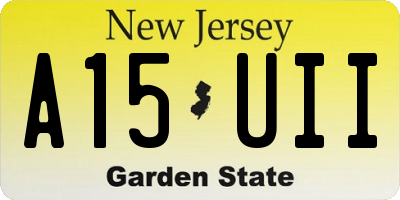 NJ license plate A15UII