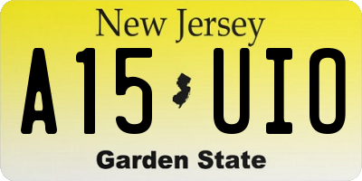 NJ license plate A15UIO
