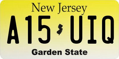 NJ license plate A15UIQ