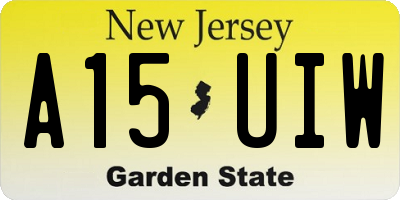 NJ license plate A15UIW