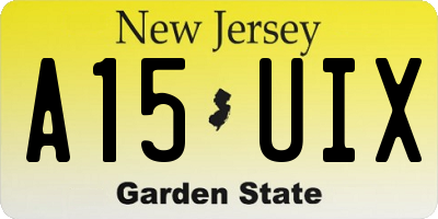 NJ license plate A15UIX