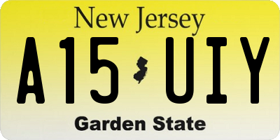 NJ license plate A15UIY