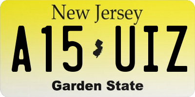 NJ license plate A15UIZ