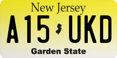 NJ license plate A15UKD