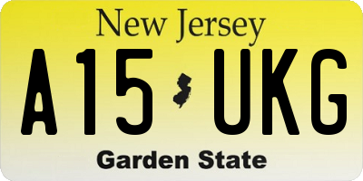 NJ license plate A15UKG
