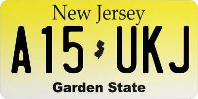 NJ license plate A15UKJ