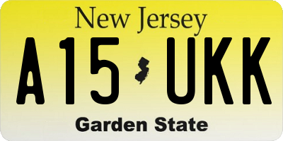 NJ license plate A15UKK