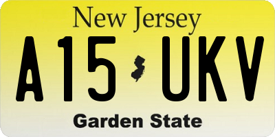 NJ license plate A15UKV