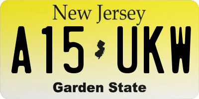 NJ license plate A15UKW