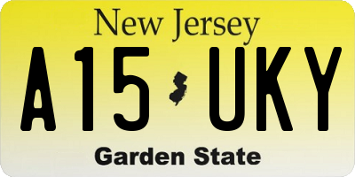 NJ license plate A15UKY