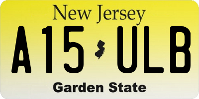 NJ license plate A15ULB