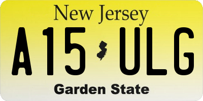 NJ license plate A15ULG