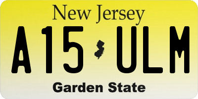 NJ license plate A15ULM