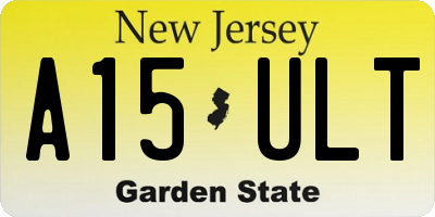 NJ license plate A15ULT