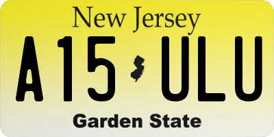 NJ license plate A15ULU