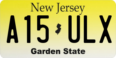 NJ license plate A15ULX