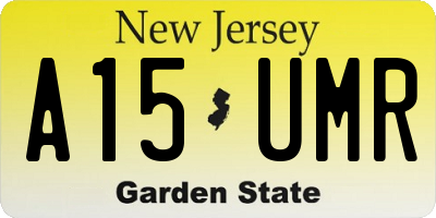 NJ license plate A15UMR