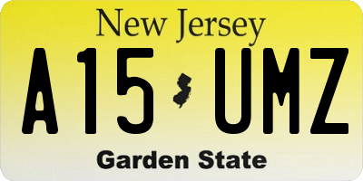 NJ license plate A15UMZ