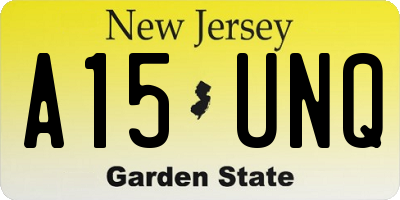 NJ license plate A15UNQ