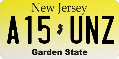 NJ license plate A15UNZ