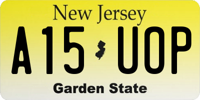 NJ license plate A15UOP