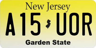 NJ license plate A15UOR