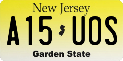 NJ license plate A15UOS