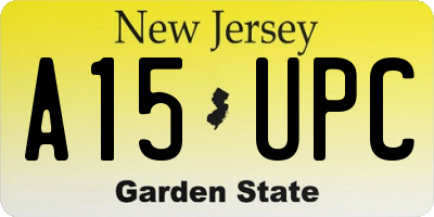 NJ license plate A15UPC